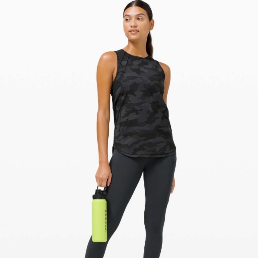 lululemon athletica Black Camo High-Neck Tank